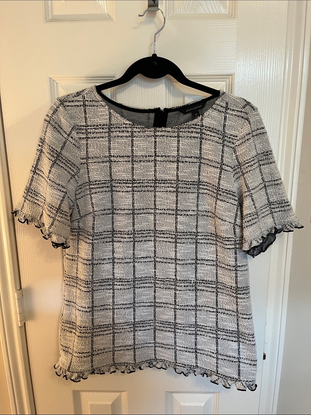Banana Republic Tweed Ruffle Top